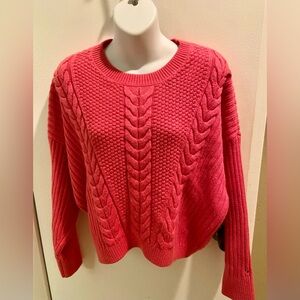 Tommy Hilfiger chunky pink cable knit sweater medium